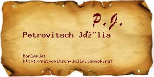Petrovitsch Júlia névjegykártya